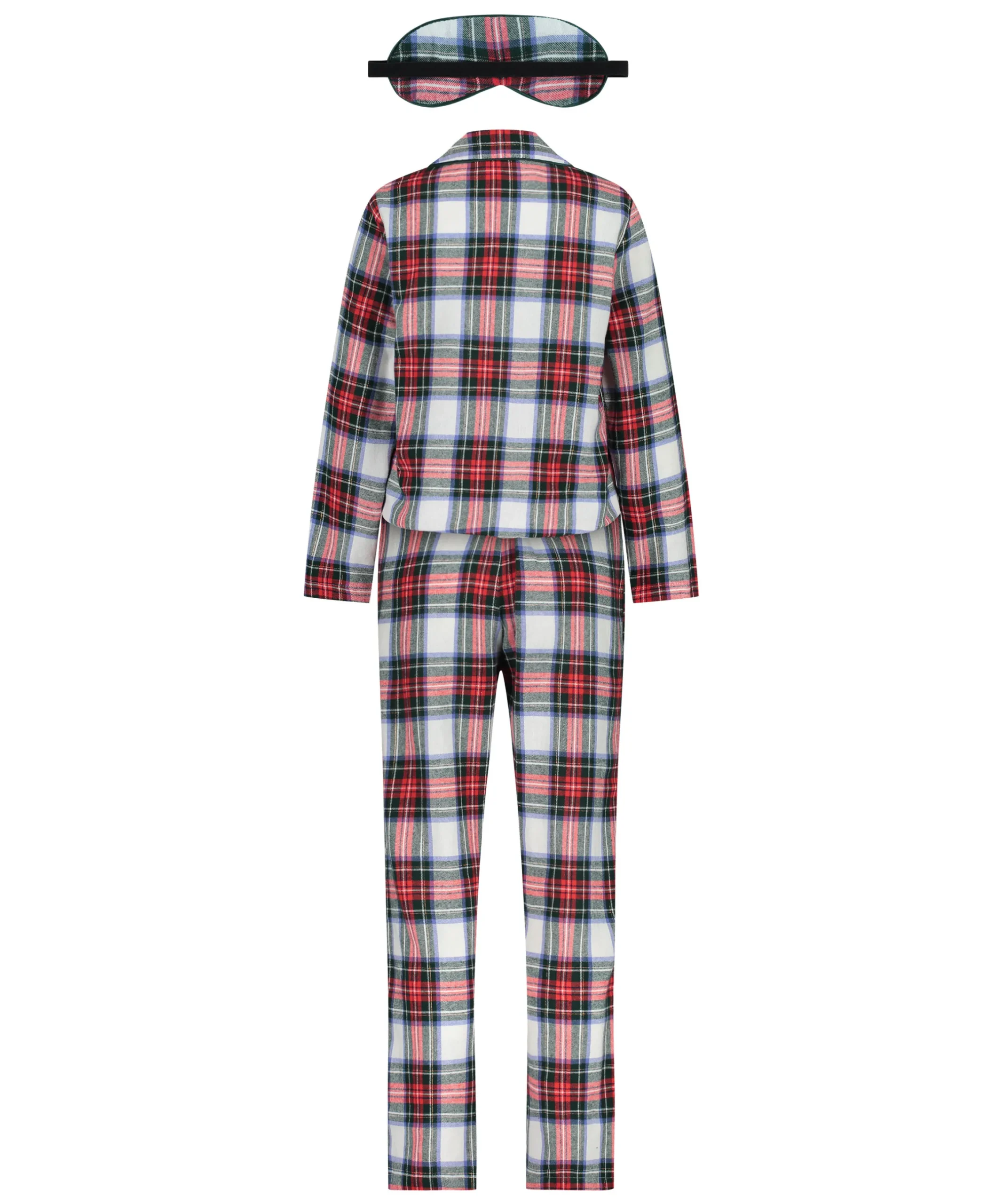 Pyjamaset Check Twill - Weiß