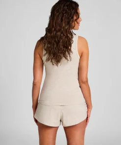 Pyjama-Set mit Singlet aus Jersey - Beige