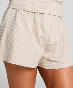 Pyjama-Set mit Singlet aus Jersey - Beige