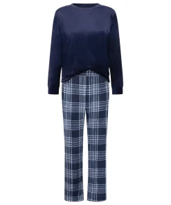 Pyjamaset Velours - Blau