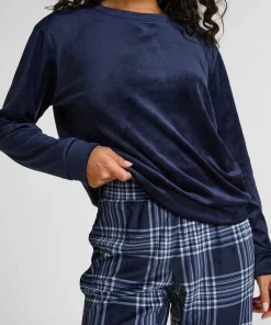Pyjamaset Velours - Blau