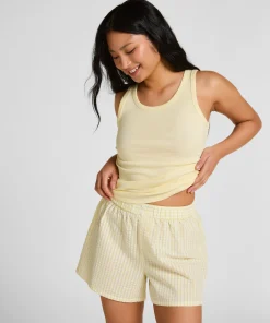 Pyjama Short Seersucker - Gelb
