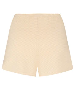 Pyjama Shorts Gestreift Jersey - Gelb