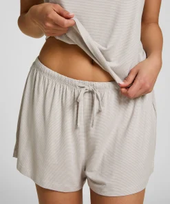 Pyjama Shorts Gestreift Jersey - Grau