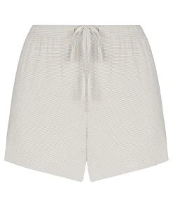 Pyjama Shorts Gestreift Jersey - Grau