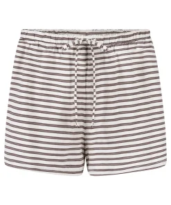 Pyjama Shorts Gestreift Jersey - Weiß