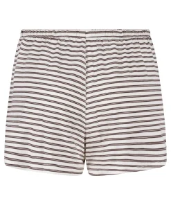 Pyjama Shorts Gestreift Jersey - Weiß
