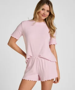 Pyjama-Shorts Pointelle - Rosa