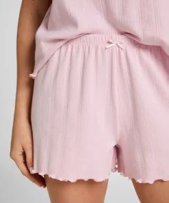 Pyjama-Shorts Pointelle - Rosa