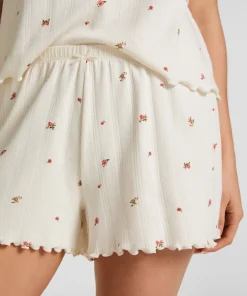 Pyjama-Shorts Pointelle - Weiß