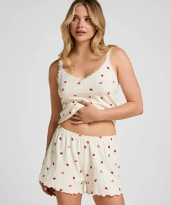 Pyjama-Shorts Pointelle - Weiß
