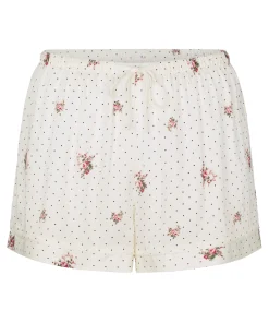 Pyjama-Shorts Satin - Weiß