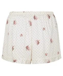 Pyjama-Shorts Satin - Weiß