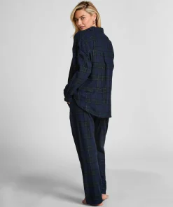Pyjamatop aus Flanell - Blau