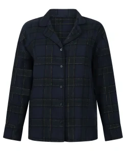 Pyjamatop aus Flanell - Blau