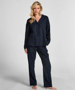 Pyjamatop aus Flanell - Blau