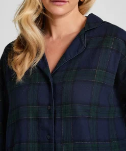 Pyjamatop aus Flanell - Blau