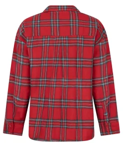 Pyjamatop aus Flanell - Rot