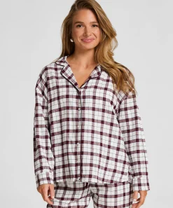 Pyjamatop aus Flanell - Weiß
