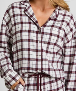 Pyjamatop aus Flanell - Weiß
