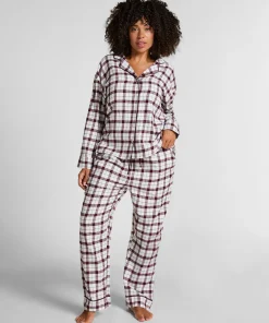 Pyjamatop aus Flanell - Weiß