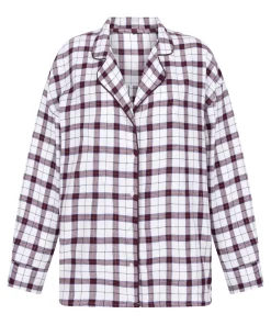 Pyjamatop aus Flanell - Weiß