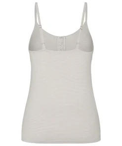 Pyjama Top Gestreift mit Knopfleiste - Grau