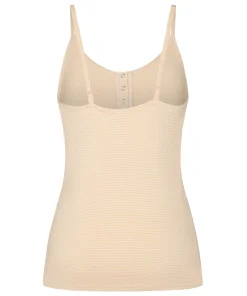 Pyjama Top Gestreift mit Knopfleiste - Gelb
