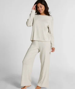 Pyjama Top Loose Pointelle - Grau