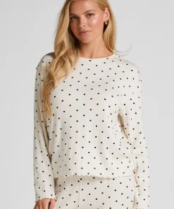 Pyjama Top Loose Pointelle - Weiß