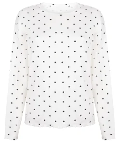 Pyjama Top Loose Pointelle - Weiß