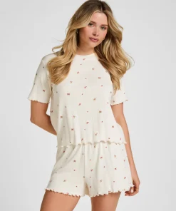 Pyjama Top Pointelle - Weiß