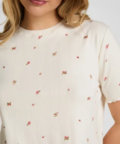 Pyjama Top Pointelle - Weiß