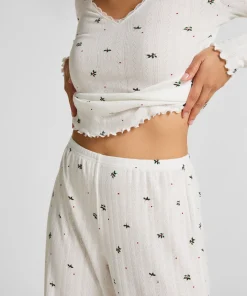 Pyjamatop Pointelle - Weiß