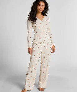 Pyjamatop Pointelle - Weiß