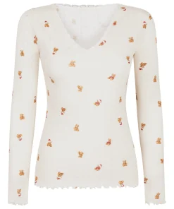Pyjamatop Pointelle - Weiß