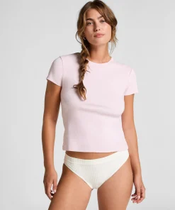 Pyjamatop Rib Crew Neck - Rosa
