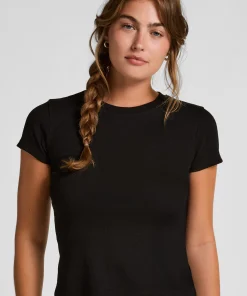 Pyjamatop Rib Crew Neck - Schwarz