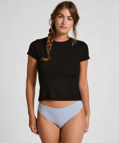 Pyjamatop Rib Crew Neck - Schwarz