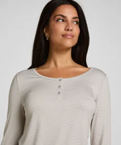 Pyjama Top Thin Stripe - Grau