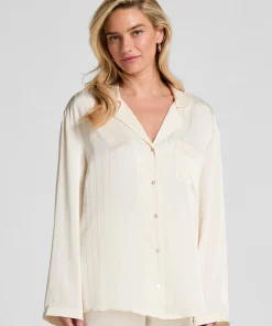 Satinjacke mit Nadelstreifen - Weiß