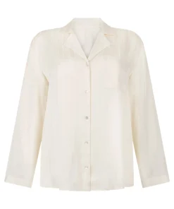 Satinjacke mit Nadelstreifen - Weiß