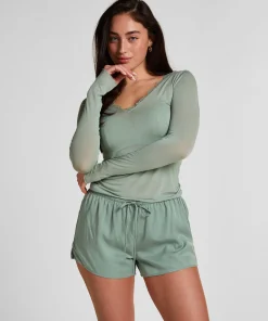 Satin Shorts Ayla - Grün