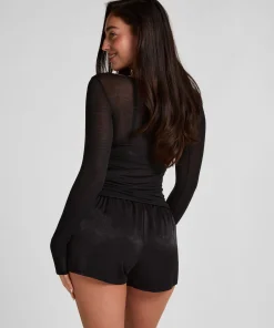 Satin Shorts Ayla - Schwarz