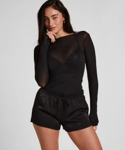 Satin Shorts Ayla - Schwarz