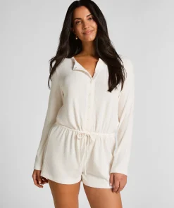 Short-Onesie Jersey Rib - Weiß