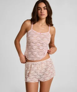 Shorts aus Allover-Spitze - Rosa