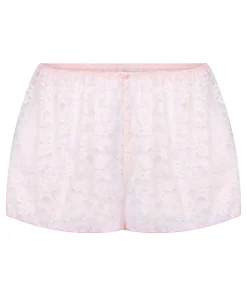 Shorts aus Allover-Spitze - Rosa