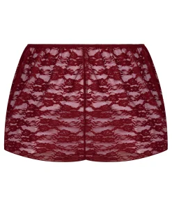 Shorts aus Allover-Spitze - Rot