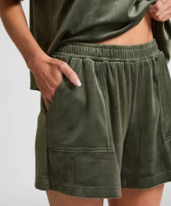 Shorts Velours Pocket - Grün